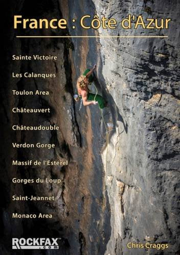 Rock climbing guide book cover featuring a climber on a rocky cliff.