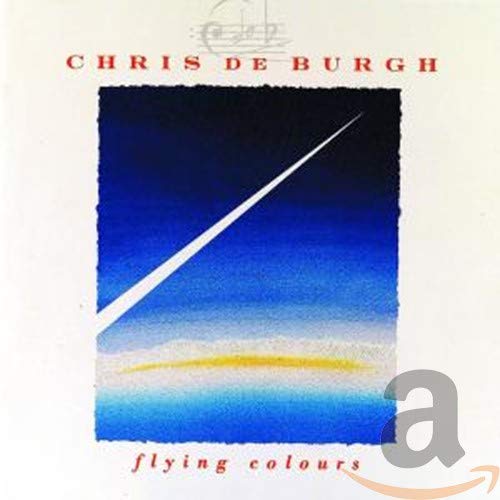 CD cover for Chris de Burgh’s “Flying Colours” with blue and gold abstract art.