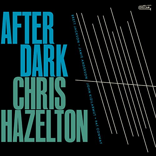 CD cover for “After Dark” by Chris Hazelton, with white lines on black.