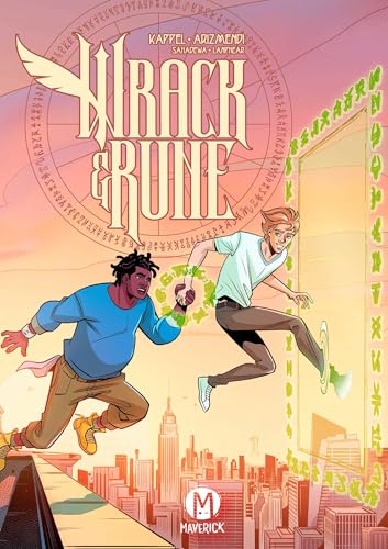 “Wrack & Rune” book cover: two young men with magical green energy.
