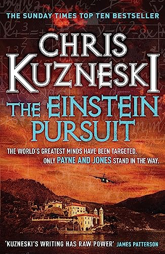 Book cover: "The Einstein Pursuit" with a coastal landscape and airplane.