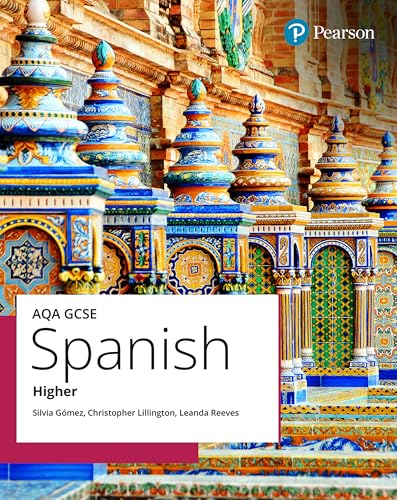 AQA GCSE Spanish Higher Student Book cover featuring ornate, colorful Spanish architectural tile work.