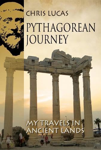 Book cover: “Pythagorean Journey” with ancient ruins and a portrait.