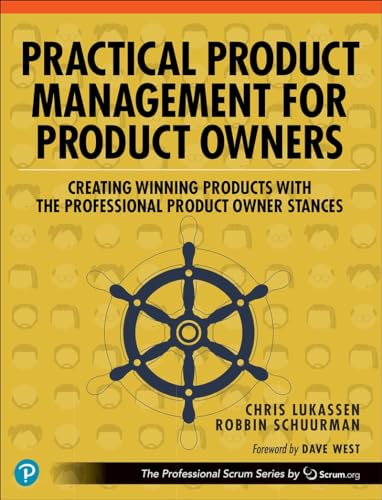 Yellow book cover with a ship's wheel and text about product owners.