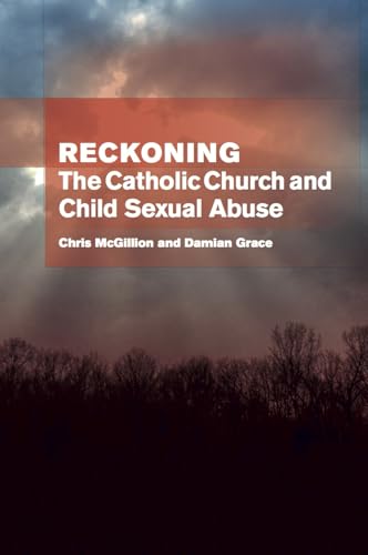 Book cover: "Reckoning" about Catholic Church abuse, with stormy sky backdrop.