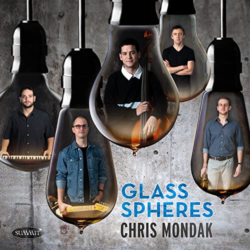 CD cover: Chris Mondak and musicians inside glass lightbulb shapes.