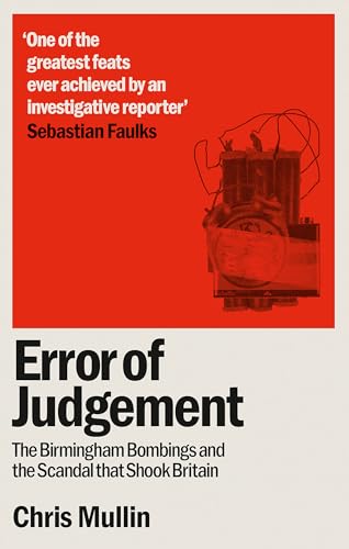 Red book cover with a vintage radio and text: “Error of Judgement.”