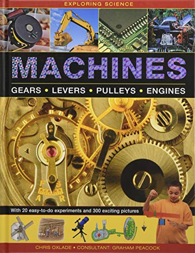 Book cover featuring gears, levers, pulleys, engines, and a young scientist.