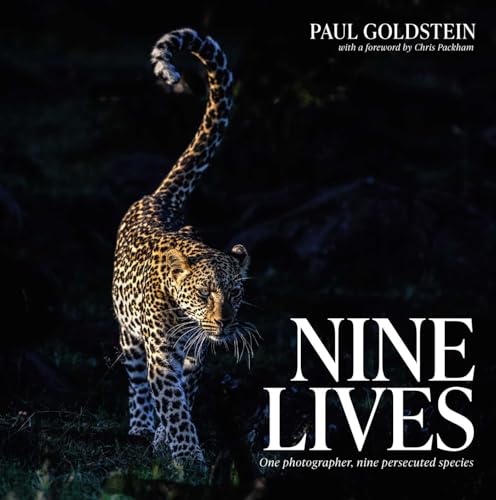 Book cover featuring a leopard, with the title “Nine Lives” in white text.