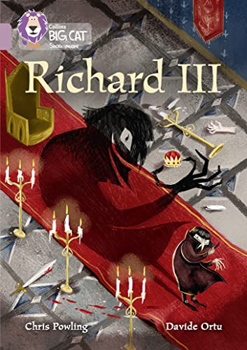Book cover for "Richard III" with a dark, illustrated figure and crown.