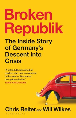 Book cover: "Broken Republik" with a red VW Beetle missing a wheel.