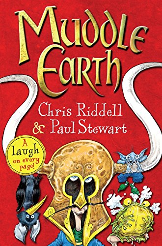 Book cover: "Muddle Earth" with illustrated characters on a red background.