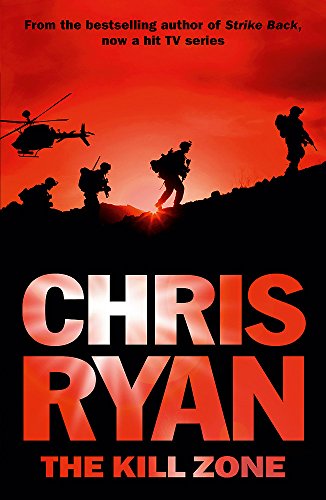 Book cover: silhouetted soldiers, helicopter, and fiery red sunset.