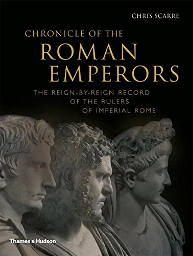 Book cover: “Chronicle of the Roman Emperors” with sculpted busts.