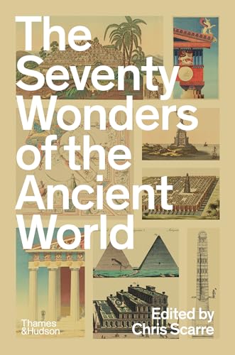 Book cover featuring illustrations of ancient architectural wonders.