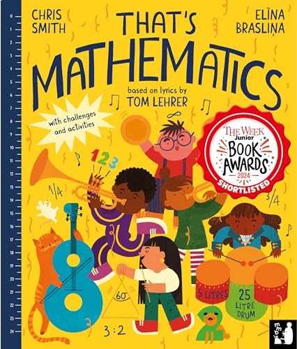 Book cover for That's Mathematics featuring diverse children playing instruments on a yellow background.