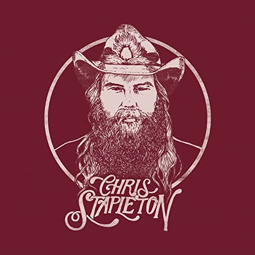 Chris Stapleton album cover: sketched portrait of a bearded man in a hat.