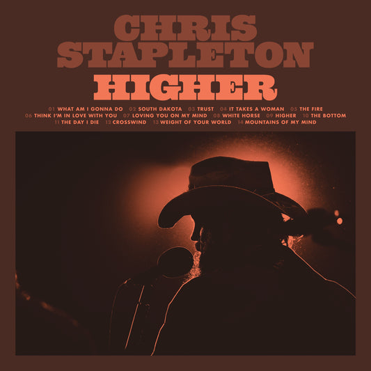 Album cover showing Chris Stapleton in silhouette against a red light with tracklist.