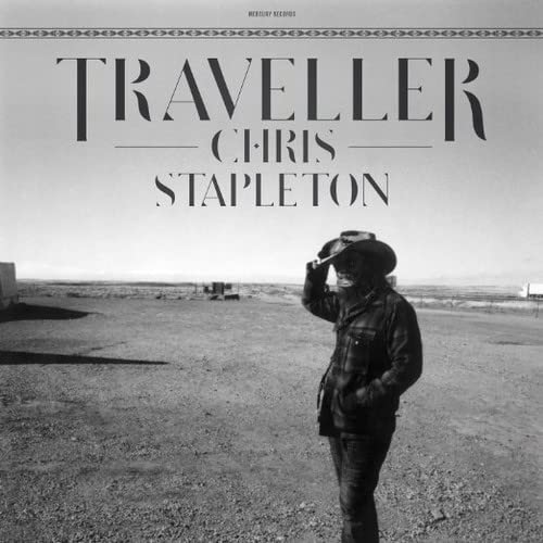 Black and white album cover featuring Chris Stapleton in a hat in a desert.