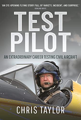 Book cover featuring a pilot in a cockpit, titled “Test Pilot.”
