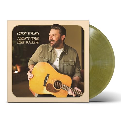 Chris Young album cover with vinyl record, green swirl pattern.
