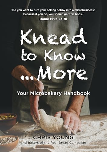 Book cover showing a person in an apron kneading dough on a floury surface.