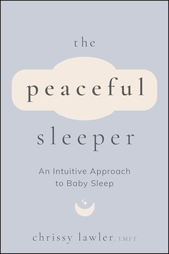 Book cover: "The Peaceful Sleeper" with a crescent moon illustration.