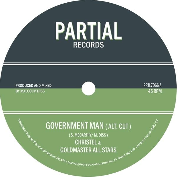 Green and black vinyl record label with text: "Christel & Goldmastr All Stars.