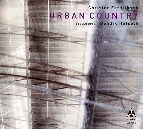 "Album cover with abstract metal structure and purple title 'Urban Country'."