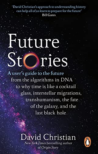 Book cover: “Future Stories” with galaxy image and white text.