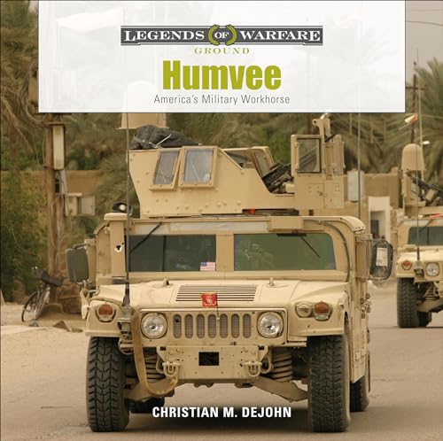 Tan Humvee military vehicle with mounted weaponry, book cover image.