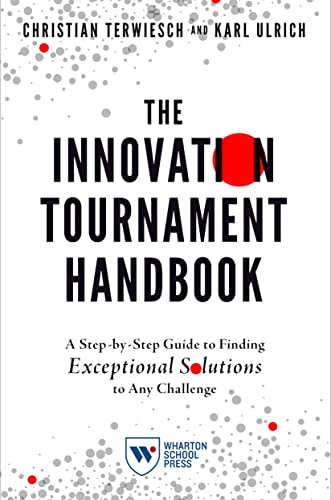 Book cover: "The Innovation Tournament Handbook" with red and gray text.