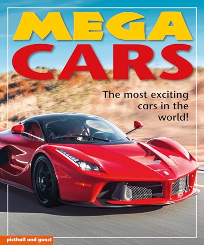 Book cover featuring a red sports car with "MEGA CARS" title.