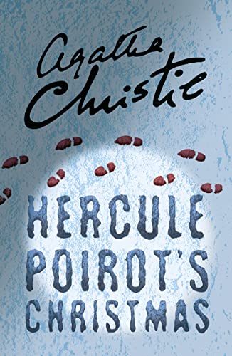 Book cover for Agatha Christie’s “Hercule Poirot’s Christmas” with footprints.
