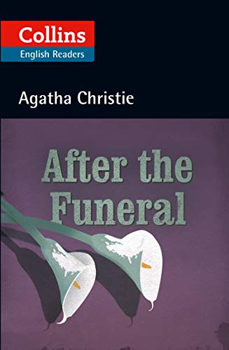 Book cover for After the Funeral by Agatha Christie featuring white lilies on purple.