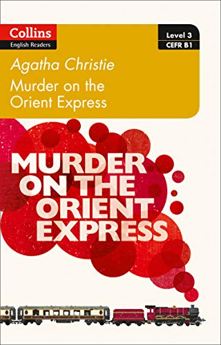 Book cover for "Murder on the Orient Express" with a train image.