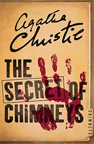 Book cover for The Secret of Chimneys by Agatha Christie with a red handprint.