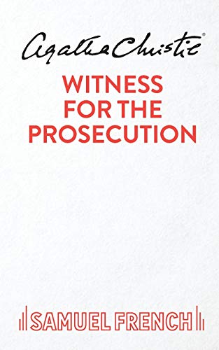 Red and white cover of "Witness for the Prosecution" play script.