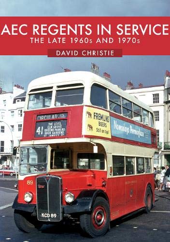 Red and cream double-decker AEC Regent bus on a city street.