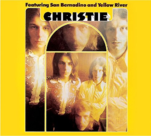 Christie album cover: yellow background with band members in layered portraits.