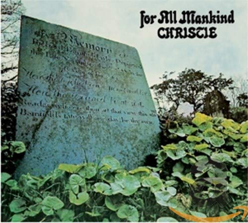 "Album cover with a tombstone surrounded by foliage and the title 'For All Mankind'."