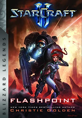 StarCraft: Flashpoint book cover featuring a robotic figure and a woman with red hair.