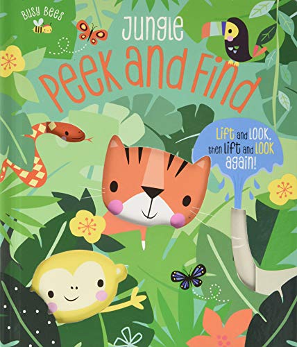 Jungle-themed board book cover with a tiger, monkey, and lift-the-flap elements.