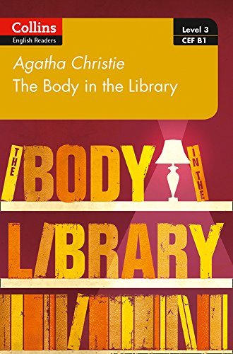 Book cover for "The Body in the Library" by Agatha Christie.