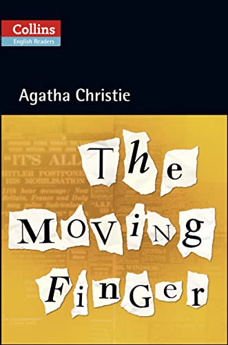 Book cover for "The Moving Finger" by Agatha Christie, level B2+.