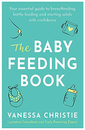Book cover with illustrations of baby feeding items and text.