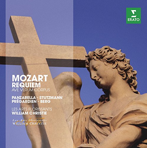 CD cover for Mozart’s Requiem featuring a stone angel and cross.