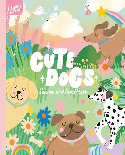 Colorful illustrated book cover featuring multiple cute dogs and flowers.