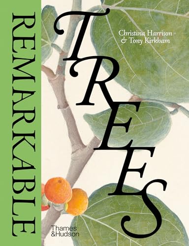 Book cover for “Remarkable Trees” featuring painted leaves and branches.