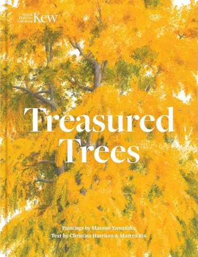 Book cover featuring golden foliage and the title “Treasured Trees”.